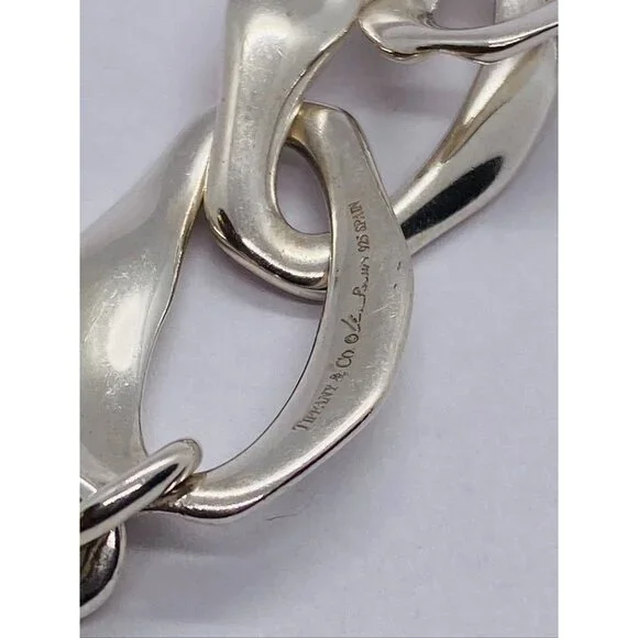 Tiffany Co. Elsa Peretti Aegean Toggle 925 Sterling Silver Bracelet Signed 8.2 Jewelry